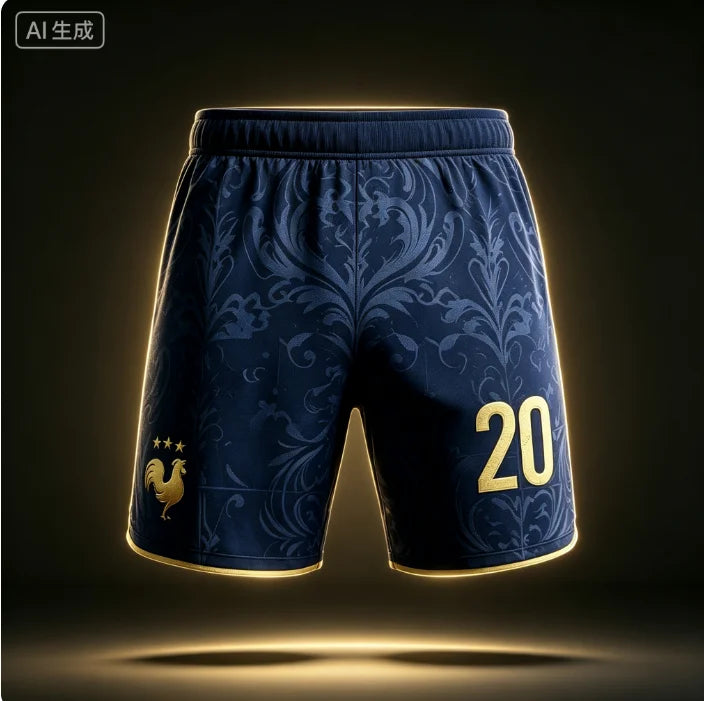 France National Team Mbappe No.10 Football Shorts,3D All Over Print Short Pants, Unisex Family Matching Fan Sports