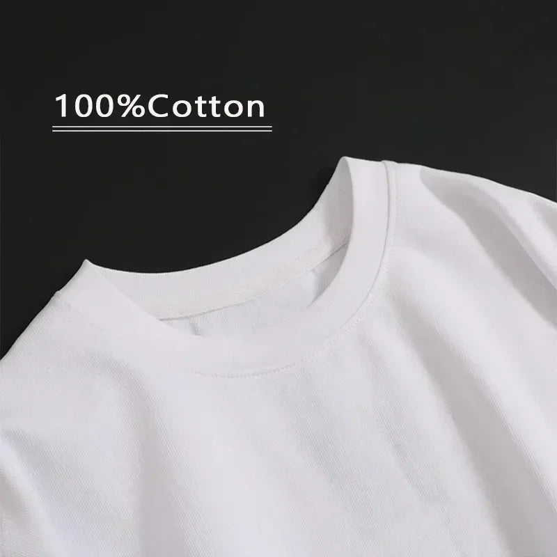 Summer Street Style New Trend High-Quality 100% Pure Cotton Men's T-Shirt Suitable for Outdoor Leisure Sports Short Sleeve