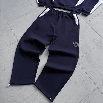 Autumn and Winter New Trendy Men's and Women's High Street Japanese Casual Sports Letter Hooded Sweatshirt and Pants Set