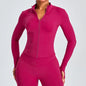 Zipper Long Sleeve Sports Jacket Women Fitness Yoga Shirt Gym Top Activewear Running Coats Push Up Workout Clothes Woman Jacket