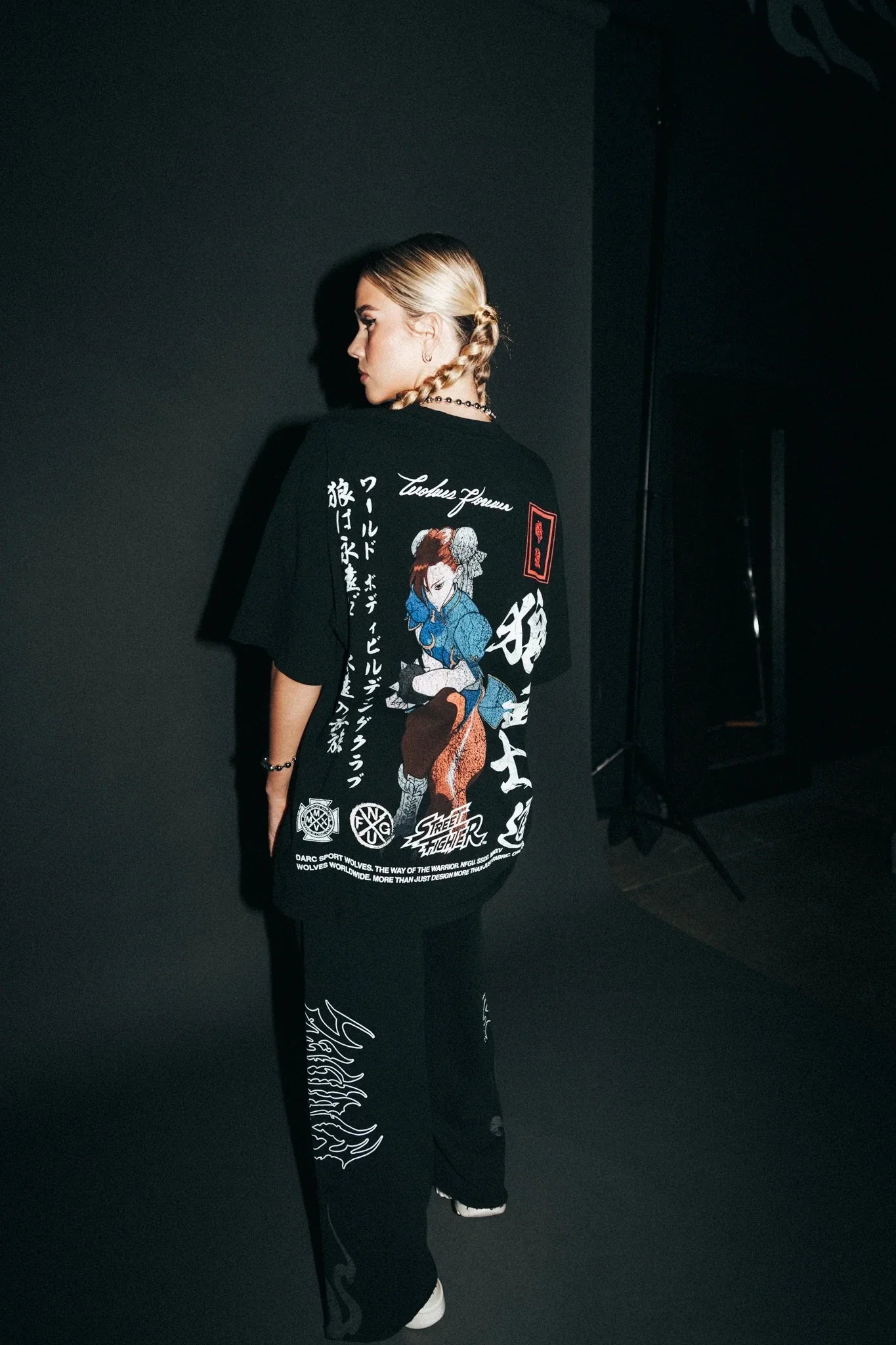 WOLVES CLUB STABILITY "PREMIUM" OVERSIZED TEE IN BLACK Summer Men's and Women's T-shirt Fashion Loose Printed Tops