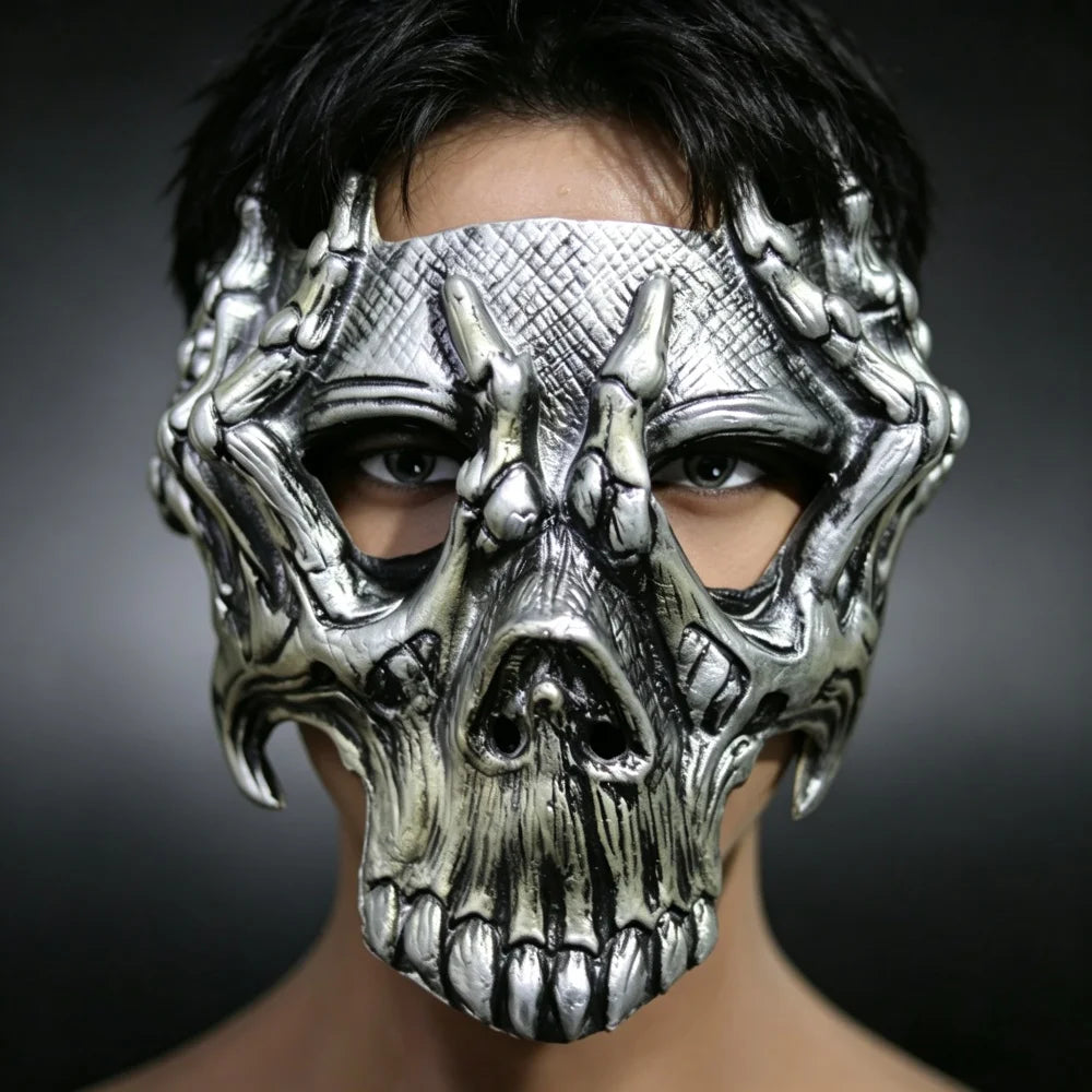 Skull Mask Bone Skeleton Headpiece for Halloween Party Costume Haunted House