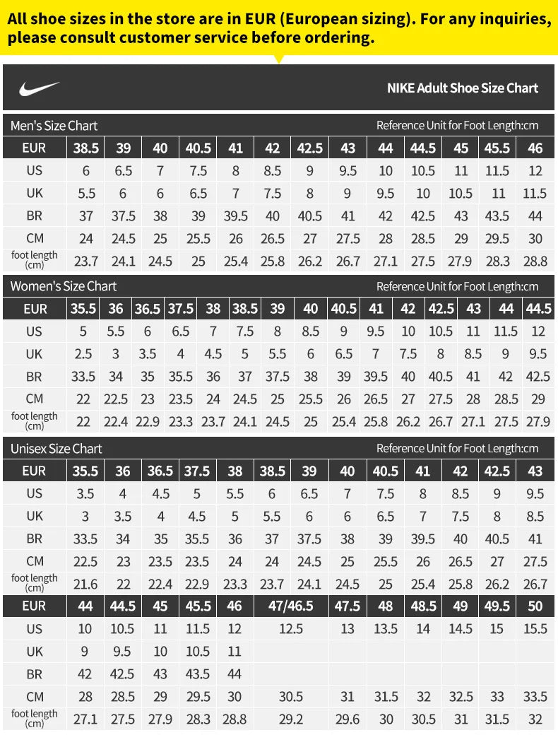 Nike Authentic Summer Style Low-Top Lace-Up Shock-Absorbing Training Shoes FJ7126-012