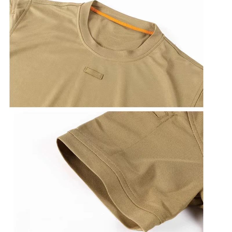 Men Summer Quick Dry T-shirt Breathable Pullover Climbing Tees Casual Cargo Shirts