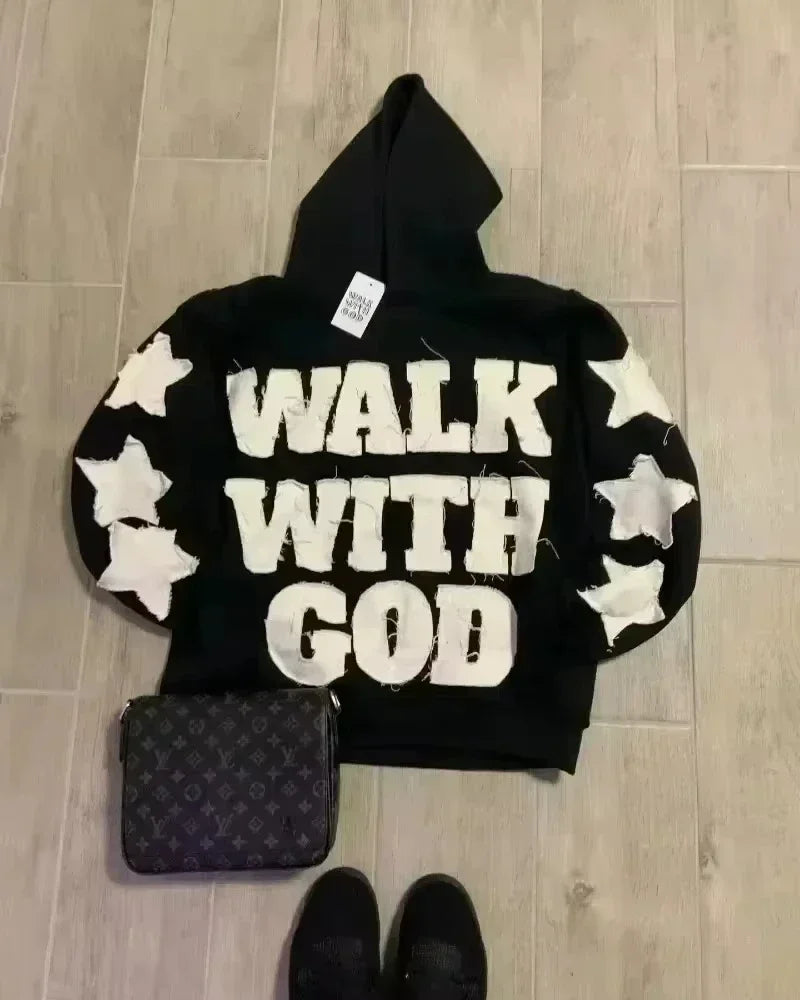 Mountainous Carving Harajuku Hoodie Y2K New Fleece Thickened Got Print Zipper Hoodie Women Street Hip Hop Joker Loose Sweatshirt