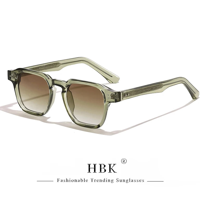 HBK New Fashion Sunglasses Men Vintage Square Gradient Sun Glasses Outdoor Sports Party Vacation Travel Driving Eyeglasses