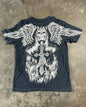Summer New Men's Breathable Round Neck T-shirt Y2K Retro Clothing Punk Hip Hop Pattern Printed