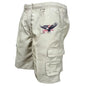 Male Cargo Shorts Elastic Waist Cycling Shorts Multi-pockets Loose Work Short Pants Outdoor Sport Printed Casual Shorts