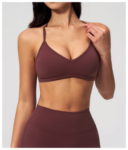 Sporty Woman Top New Brushed Yoga Wear For Women Halter Neck Bra Shockproof Quick-dry Summer Women Underwear Gym Clothes Woman