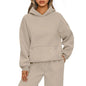 Casual Sports hoodie Sweatshirt Solid-color long-sleeve Women's Fashion Loose hoodie Women's tops pullover