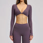 Sports Yoga Long Sleeve V T-shirt Sportswear Woman Gym Women's Female Clothing Slim Fit Sportswear Workout Clothes Fitness Wear