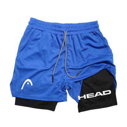Anime Berserk Head Running Shorts Fitness Gym Training 2 in 1 Sports Quick Dry Workout Jogging Double Deck Summer