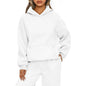 Casual Sports hoodie Sweatshirt Solid-color long-sleeve Women's Fashion Loose hoodie Women's tops pullover