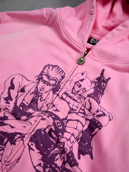 Jojo Bizarre Adventure Silver Chariot Zip Up Hoodies Women Y2k Oversized Hoodie Hip Hop Couples Harajuku Street Men Sweatshirt