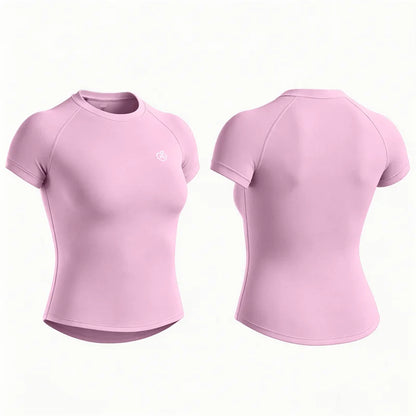Women Bum Shaping Tee Seamless Short Sleeve Tops Gym Workout Running T-Shirts Fitness Activewear Athletic Shirts