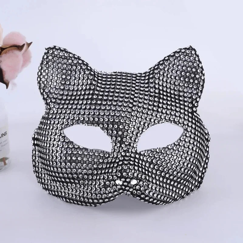 New Rhinestone Masquerade Mask Halloween Party Fashion Shiny Bling Mask Women Men Unisex Cosplay Prop Stage Performance Adult