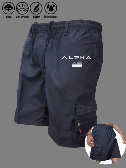 American Flag Printed Cargo Shorts Independence Day Eagle Shorts Summer Cargo Work Camping Multi-pocket Short Pants Streetwear