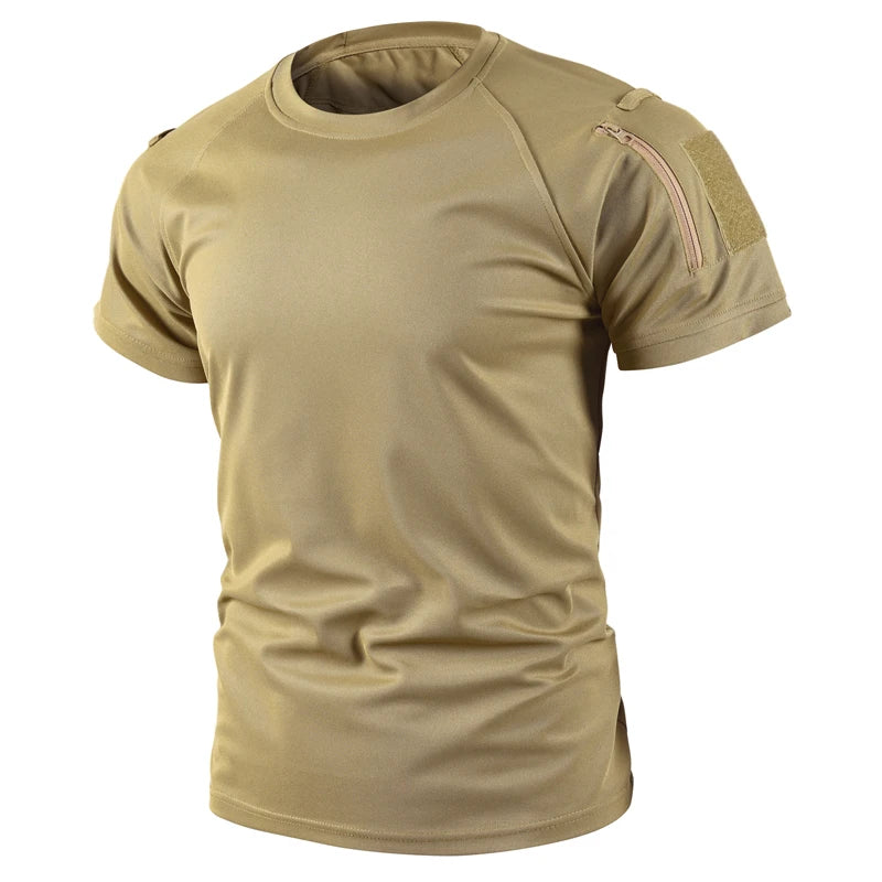 Men Summer Quick Dry T-shirt Breathable Pullover Climbing Tees Casual Cargo Shirts