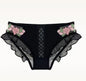 MOYISU New Vintage Embroidery Cream Sweet Flowers Pastoral Field Sexy Underwear for Women Small Breasts Pure Desire Gathered Up