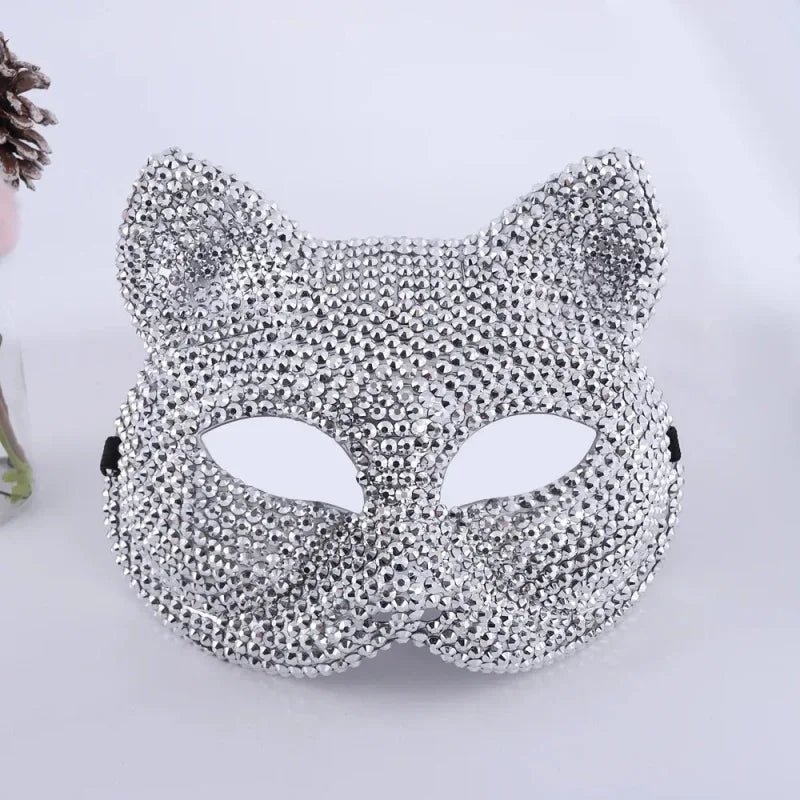 New Rhinestone Masquerade Mask Halloween Party Fashion Shiny Bling Mask Women Men Unisex Cosplay Prop Stage Performance Adult