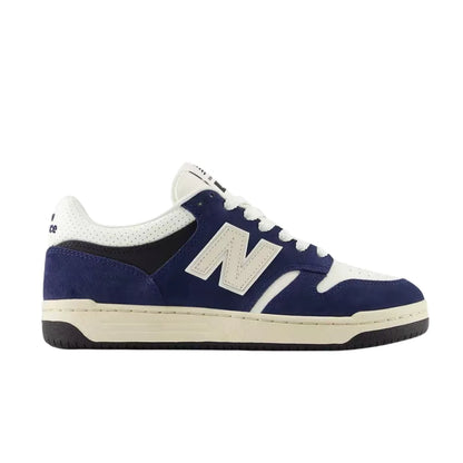 New Balance NB480 Unisex Low-Top Sneakers – White/Blue, Synthetic Leather, Soft, Comfortable & Durable BB480PEN