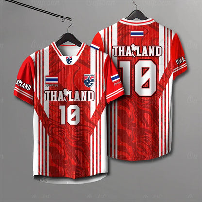 Elephant Thailand 3D Printed Rugby Collar Short Sleeve Summer Street T Shirt Man High Quality Oversized Breathable