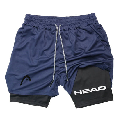 Anime Berserk Head Running Shorts Fitness Gym Training 2 in 1 Sports Quick Dry Workout Jogging Double Deck Summer