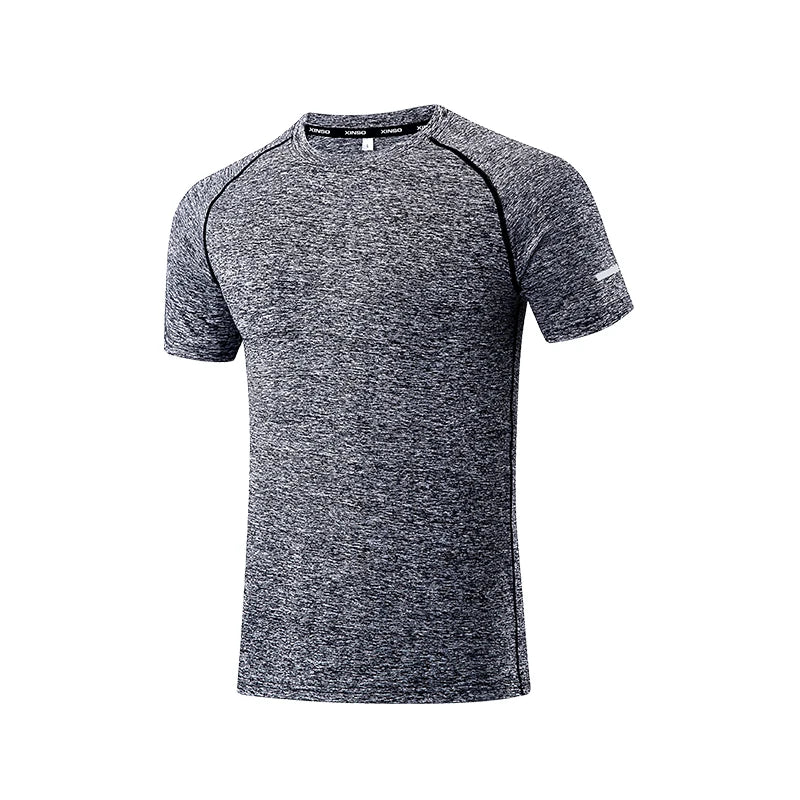 Men's Running Shirts Soccer Jerseys Reflective Sport T-Shirts Quick Dry Athletic Jogging Tops Gym Fitness Workout Sportswear