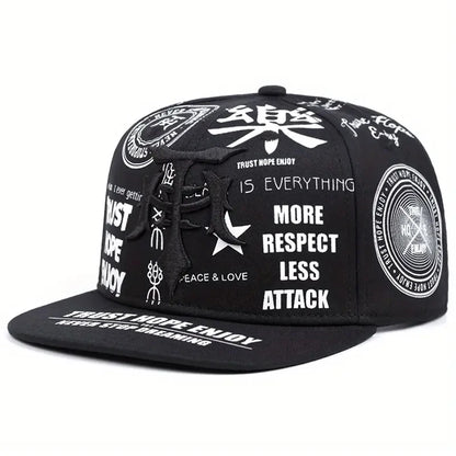 Fashionable Creative Baseball Hat T Graffiti Embroidery Street Hip Hop Hat Daily Casual Wear Sunshade Hat Flat Edge Hat