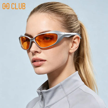 O-Q CLUB New Y2k Sunglasses For Men And Women Sports Cycling Glasses Women Trendy Street Sunglasses Men Fashion Shades Lunette