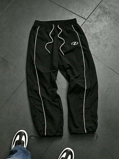 Men's 4-Color Side Stripe Print Track Pants Elastic Waist Drawstring Hem Joggers Spring Summer Gym Casual Sports Trousers