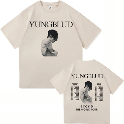 Yungblud Idols World Tour T Shirt New Fashion Men/Women Hip Hop Aesthetic Wings T-shirt High Quality Cool Cotton Tees Shirts