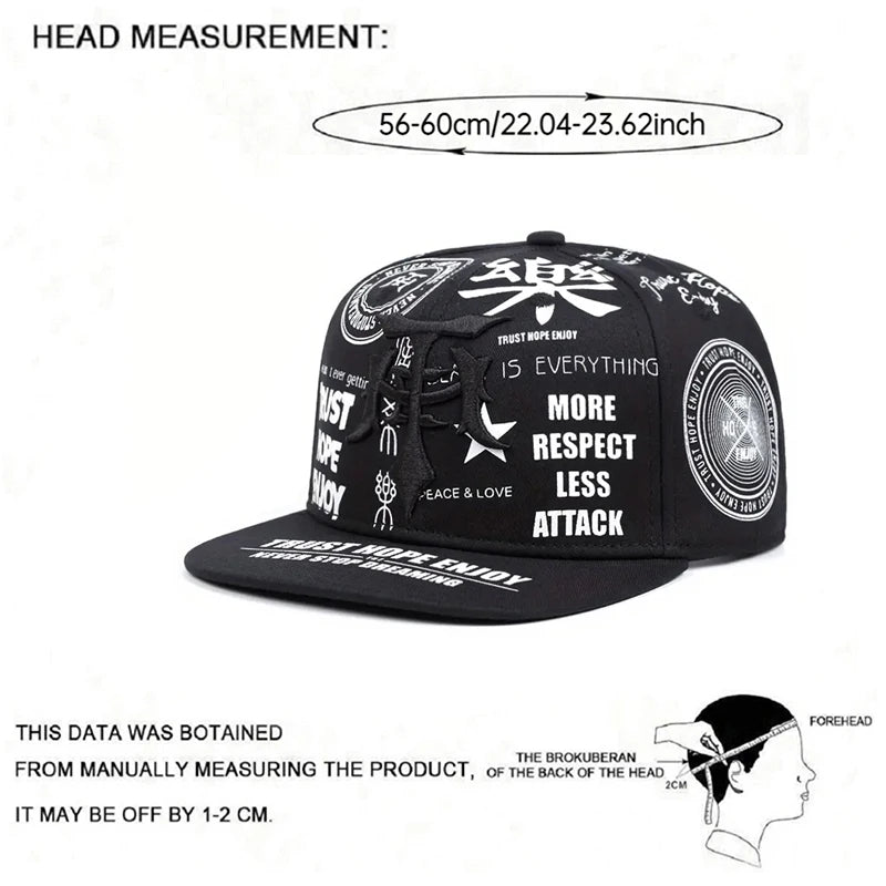 Fashionable Creative Baseball Hat T Graffiti Embroidery Street Hip Hop Hat Daily Casual Wear Sunshade Hat Flat Edge Hat