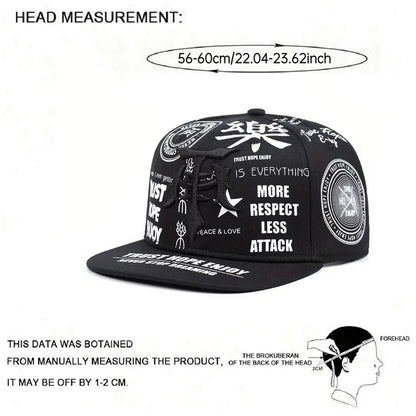 Fashionable Creative Baseball Hat T Graffiti Embroidery Street Hip Hop Hat Daily Casual Wear Sunshade Hat Flat Edge Hat