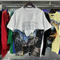 Unisex Couple Street Style Angel Print Summer Top Round Neck Short Sleeve T-Shirt