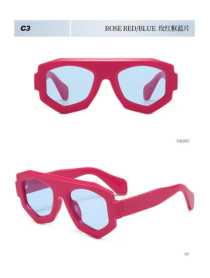 irregular square candy color sunglasses for women new fashion black yellow sun glasses