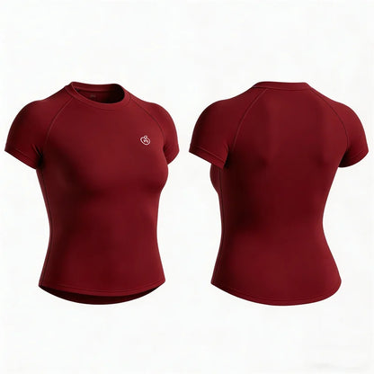Women Bum Shaping Tee Seamless Short Sleeve Tops Gym Workout Running T-Shirts Fitness Activewear Athletic Shirts