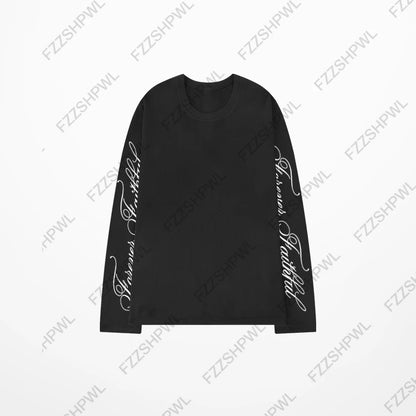 Subculture Fashion Y2K Hooded sweatshirt Harajuku Letter Print Gothic Oversized Pullover Punk Streetwear Goth Hoodie sweatshirt