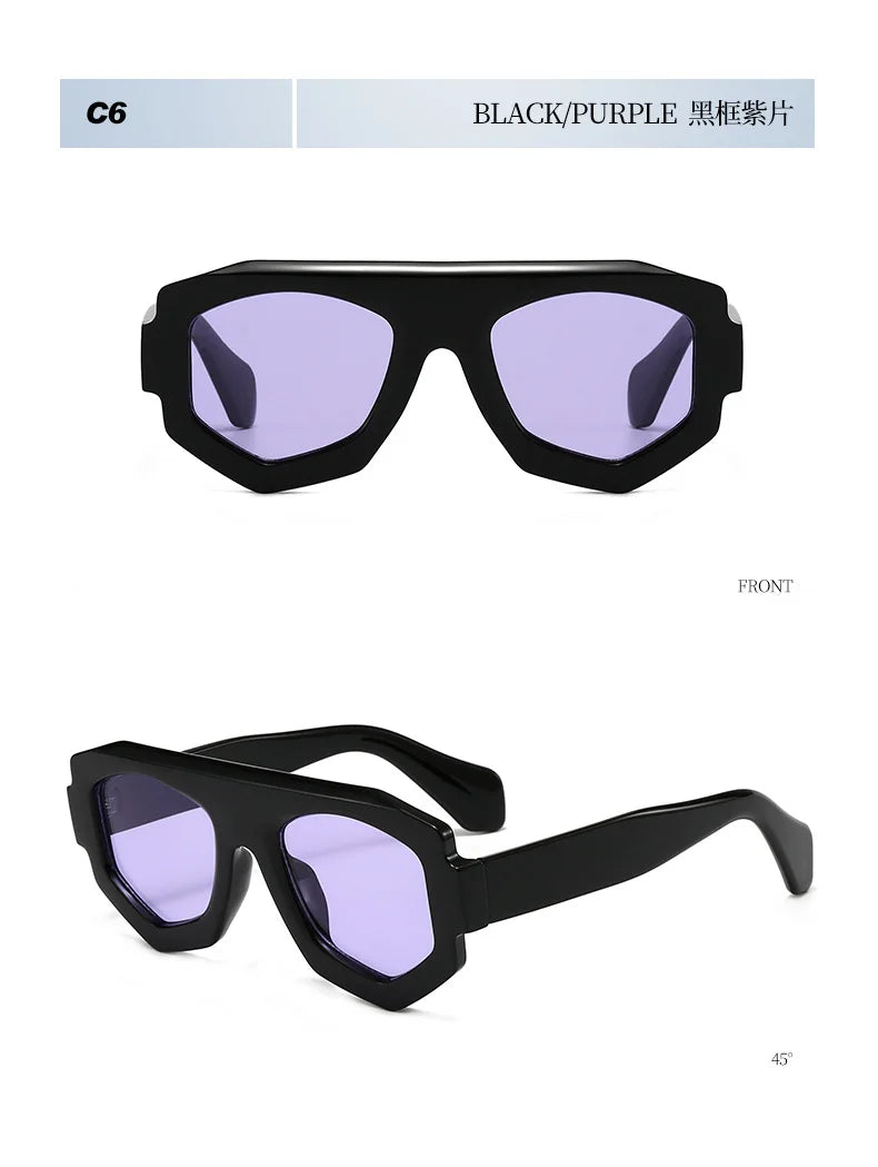 irregular square candy color sunglasses for women new fashion black yellow sun glasses
