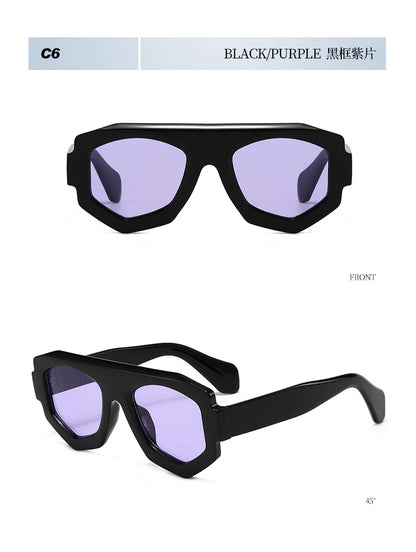 irregular square candy color sunglasses for women new fashion black yellow sun glasses