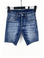 3006 Summer New Men's Jeans Washed Ripped Patch Paint Slim-fit Micro-elastic Denim Shorts Men's Black