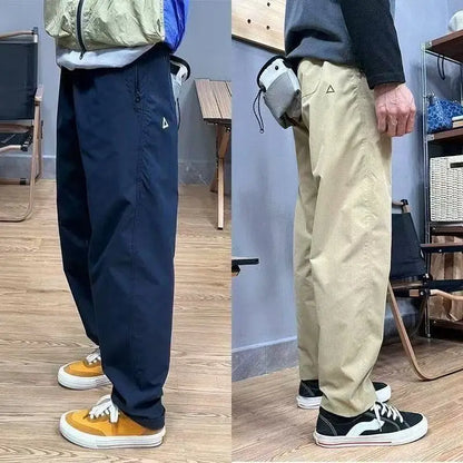 Summer Thin Cargo Pants Men Casual Tapered Trousers with Zipper Pockets Quick Dry Streetwear Pants for Outdoor Daily Wear S-3XL
