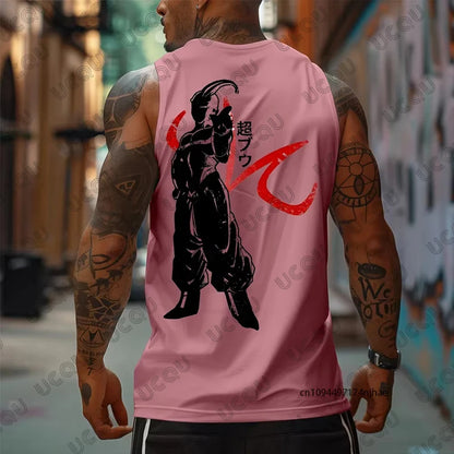 New Dragon Ball Anime Print Sleeveless T-shirt For Men Summer Sports Fitness Vest Tank Top Casual Unisex Tops