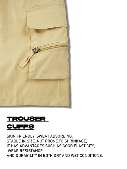 Male Cargo Shorts Elastic Waist Cycling Shorts Multi-pockets Loose Work Short Pants Outdoor Sport Printed Casual Shorts