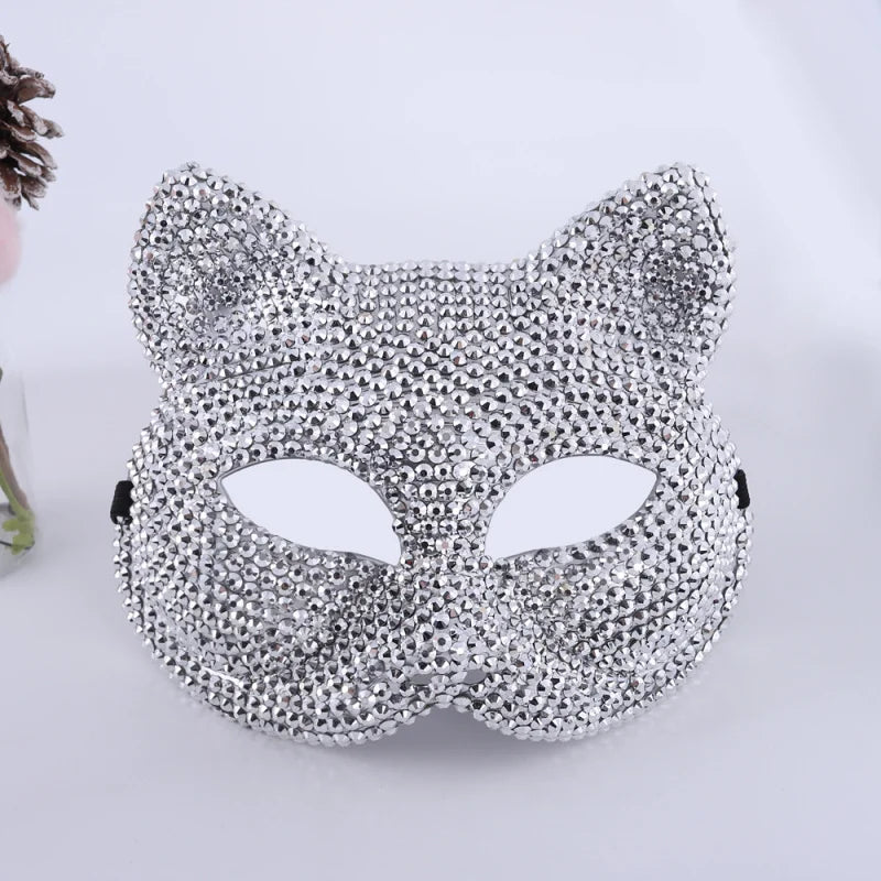 New Rhinestone Masquerade Mask Halloween Party Fashion Shiny Bling Mask Women Men Unisex Cosplay Prop Stage Performance Adult