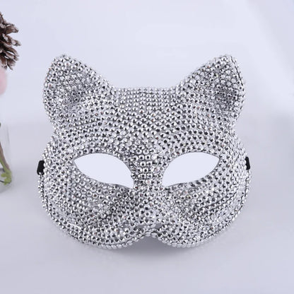 New Rhinestone Masquerade Mask Halloween Party Fashion Shiny Bling Mask Women Men Unisex Cosplay Prop Stage Performance Adult