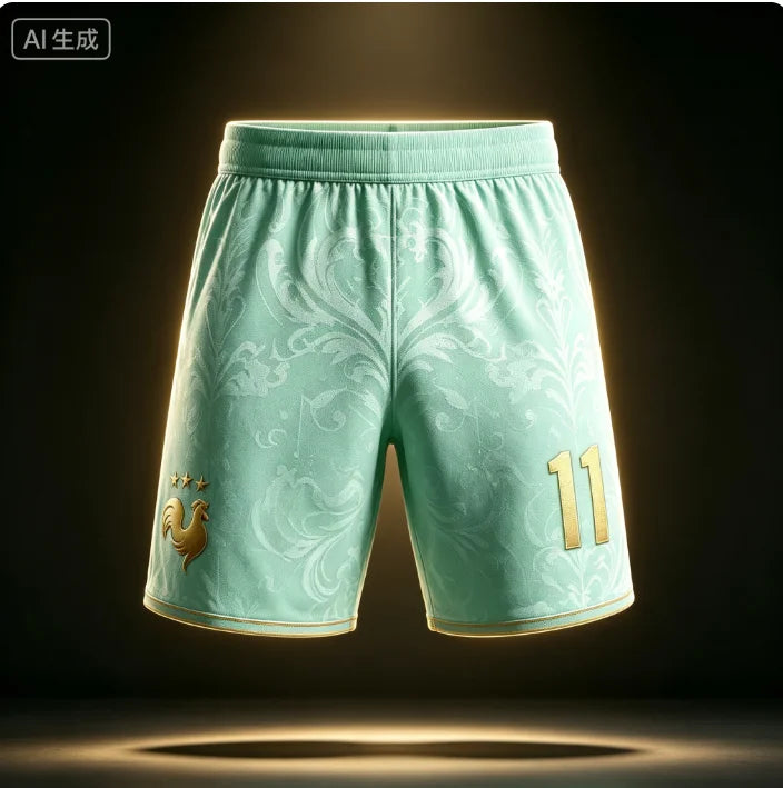 France National Team Mbappe No.10 Football Shorts,3D All Over Print Short Pants, Unisex Family Matching Fan Sports