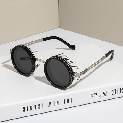 Polarized ND9 Adjustable Dimming Sun Glasses Men Women Round Sunglasses Retro Punk Men's Fishing Eyeglasses Outdoor Shades UV400