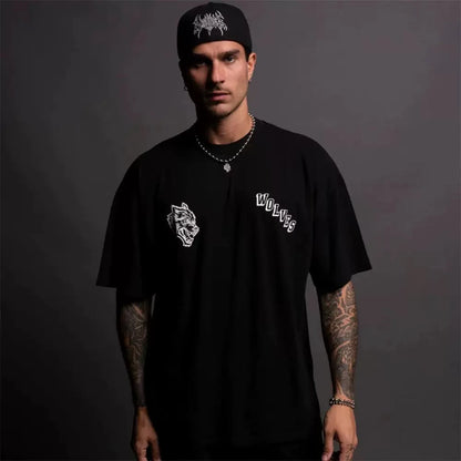 DARC Wolf Head 230G Combed Cotton round Neck Short Sleeve T-Shirt