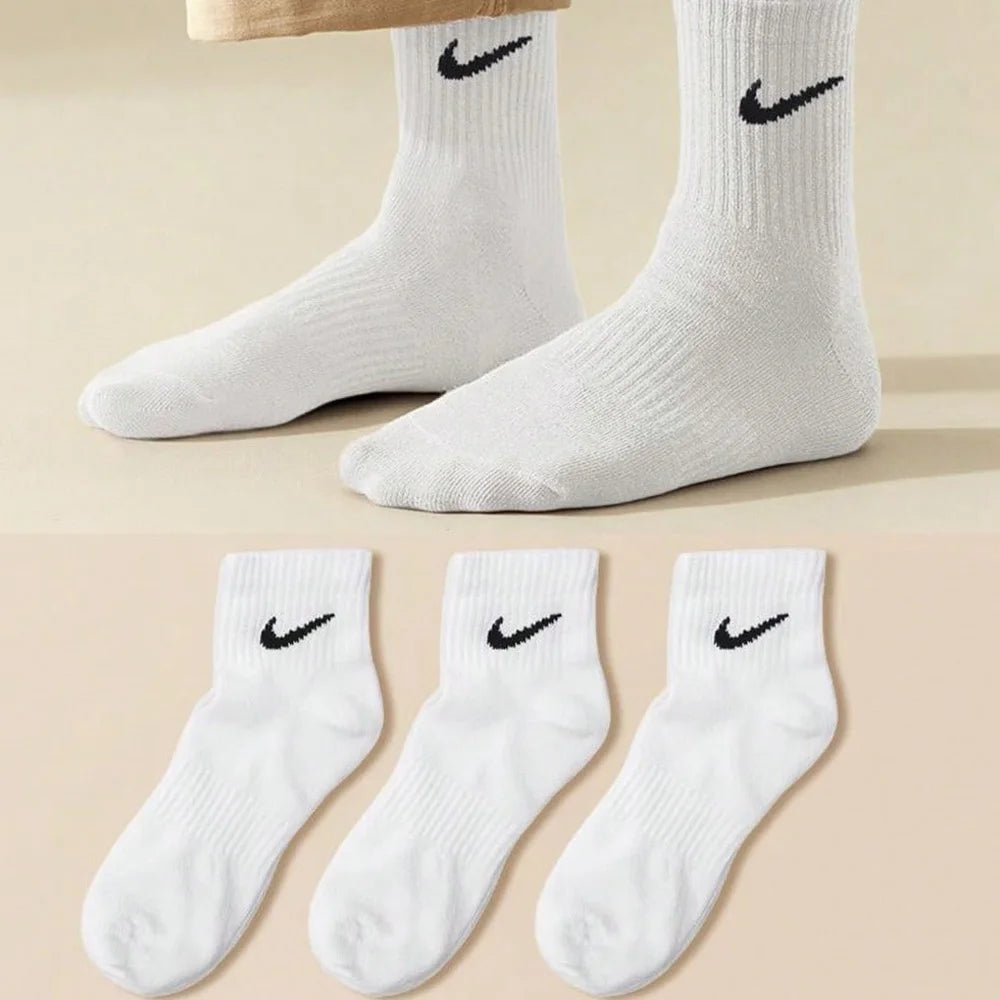 Nike Unisex 3-Pair Pack: Comfortable and Breathable Short, Mid-Calf, Training Socks, and High-Calf Athletic Socks SX7677-100